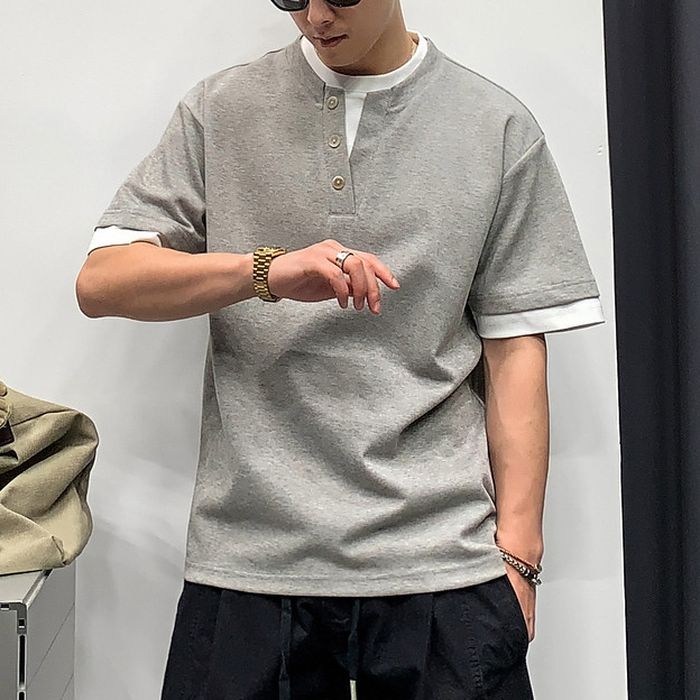 レイヤードデザイン ヘンリーネック Tシャツ M10775