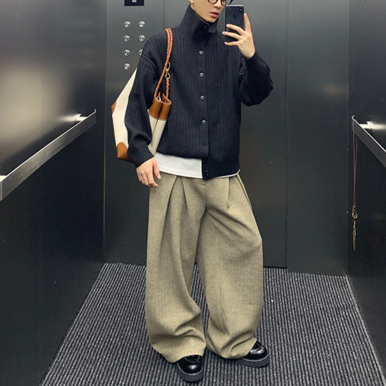 襟付き2WAYニットカーディガン M10461