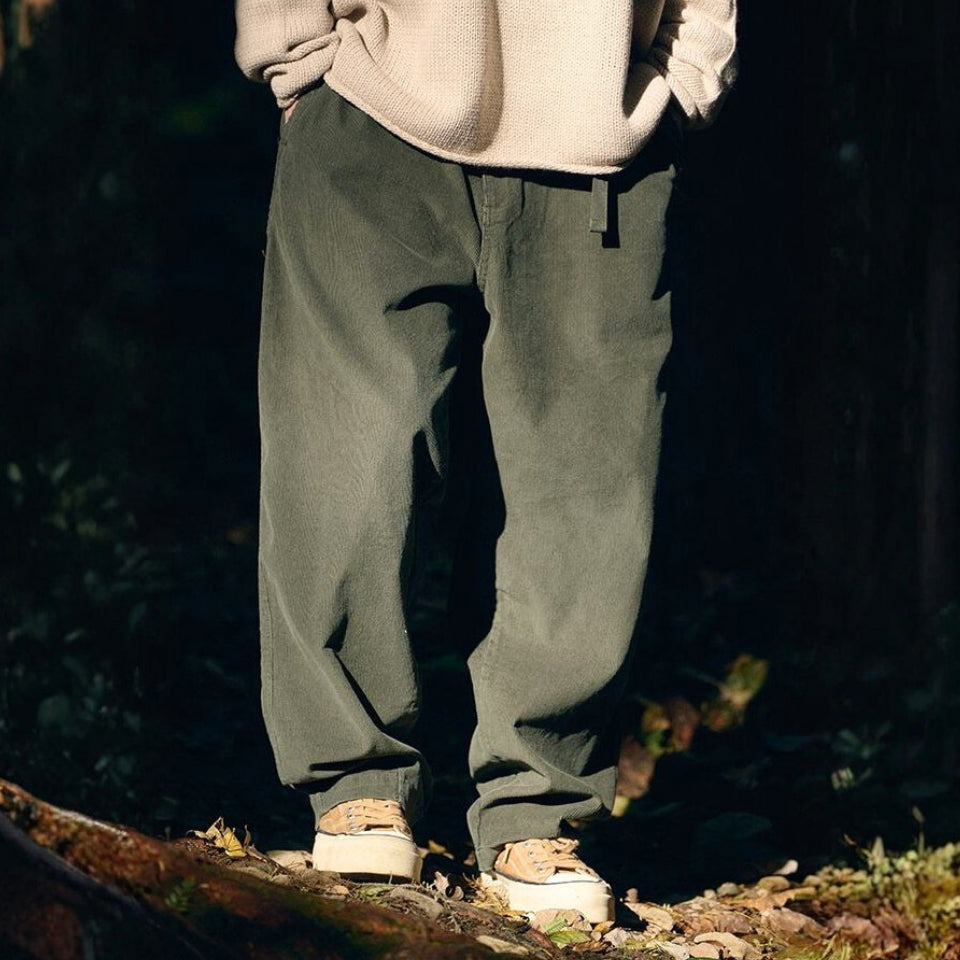 ベルト付き コーデュロイワイドパンツ M10577