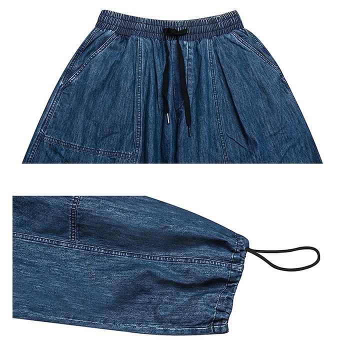 ドローストリングヘム デニム ワイドパンツ M10202