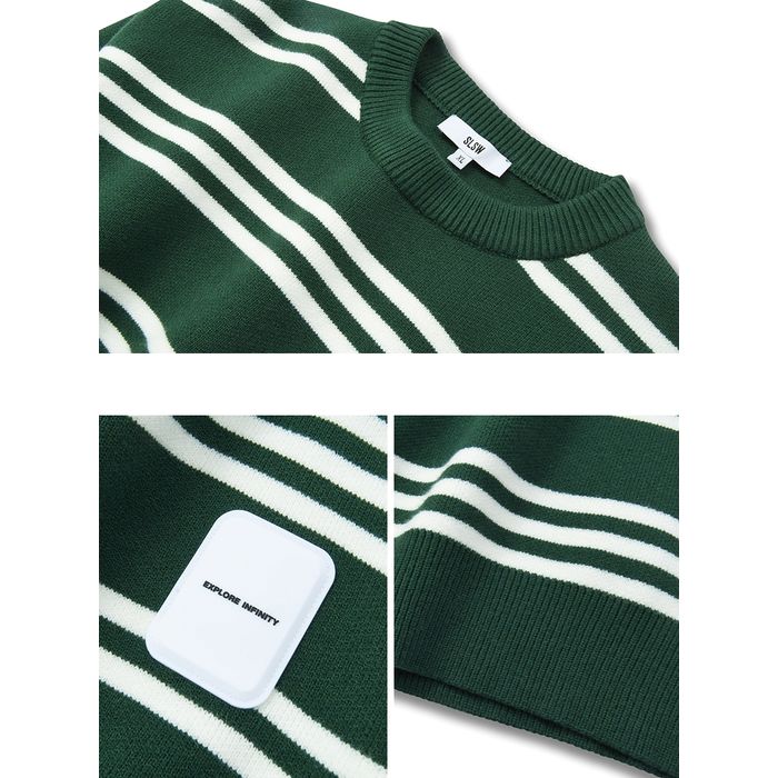 ロゴラベル ボーダーニット M10521