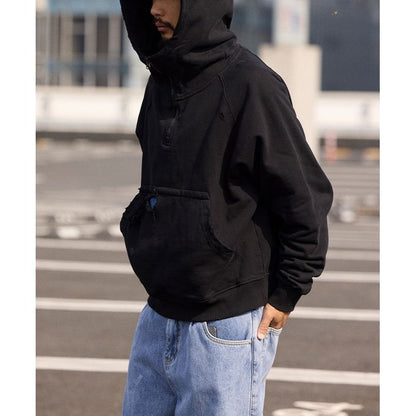 ダメージ加工 ハーフジップフーディ　M10638