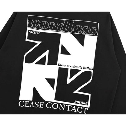 矢印プリント オーバーサイズ フーディ　M10493