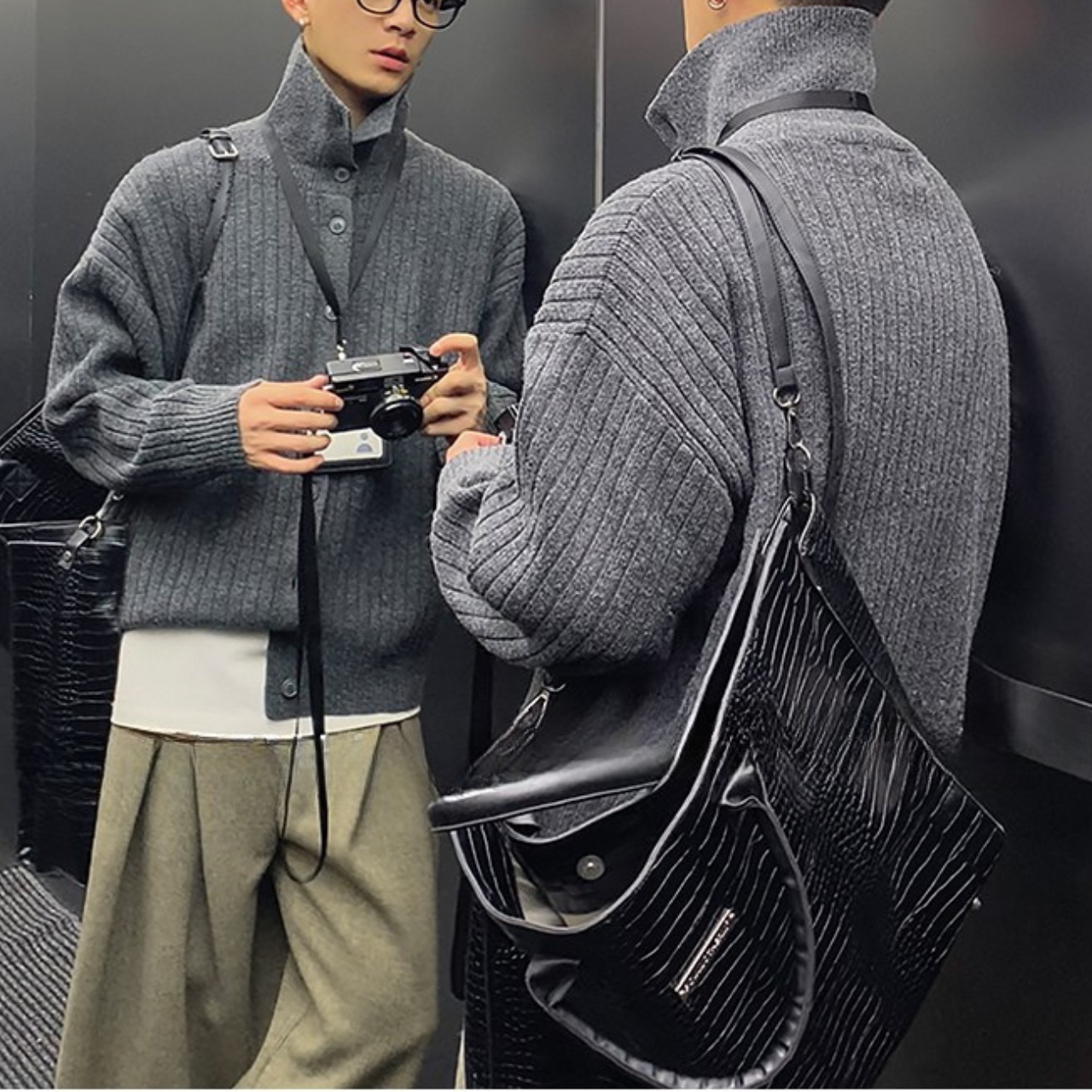 襟付き2WAYニットカーディガン M10461