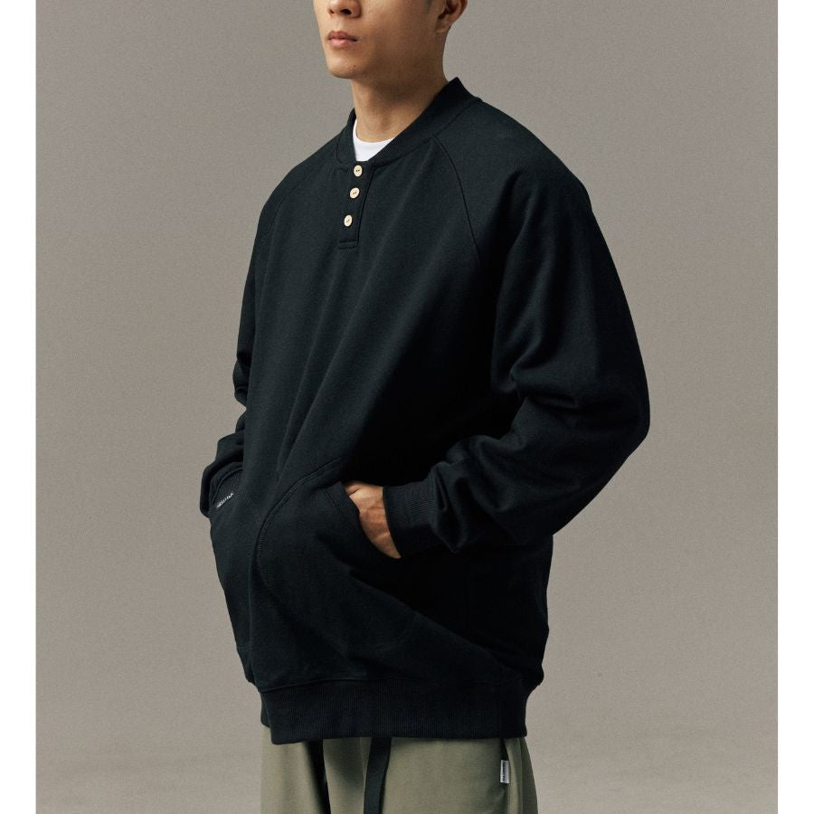 カンガルーポケット ヘンリーネック スウェット　M10663