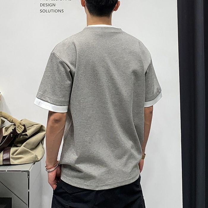 レイヤードデザイン ヘンリーネック Tシャツ　M10775