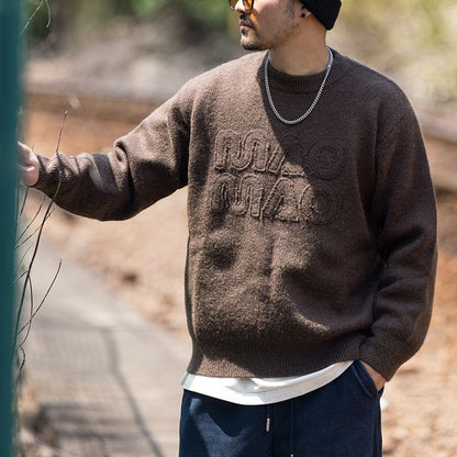 フロントロゴ クルーネックニット　M10634