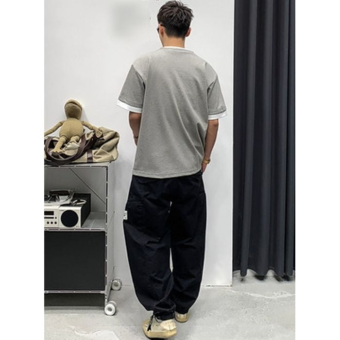 レイヤードデザイン ヘンリーネック Tシャツ　M10775
