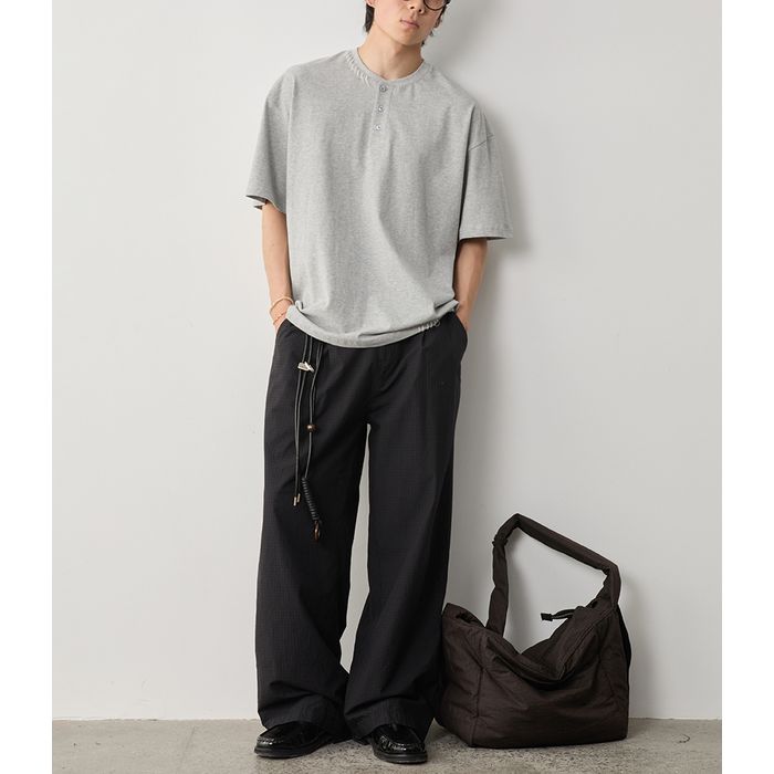 ステッチ ヘンリーネックTシャツ　M10314