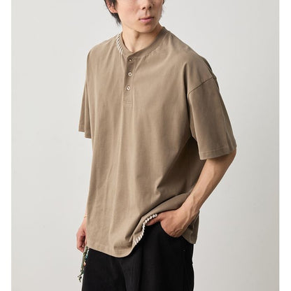ステッチ ヘンリーネックTシャツ　M10314