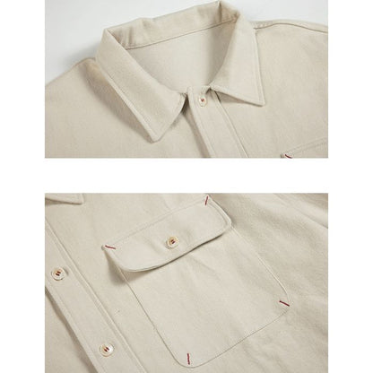 ステッチポケット 長袖シャツ　M10375