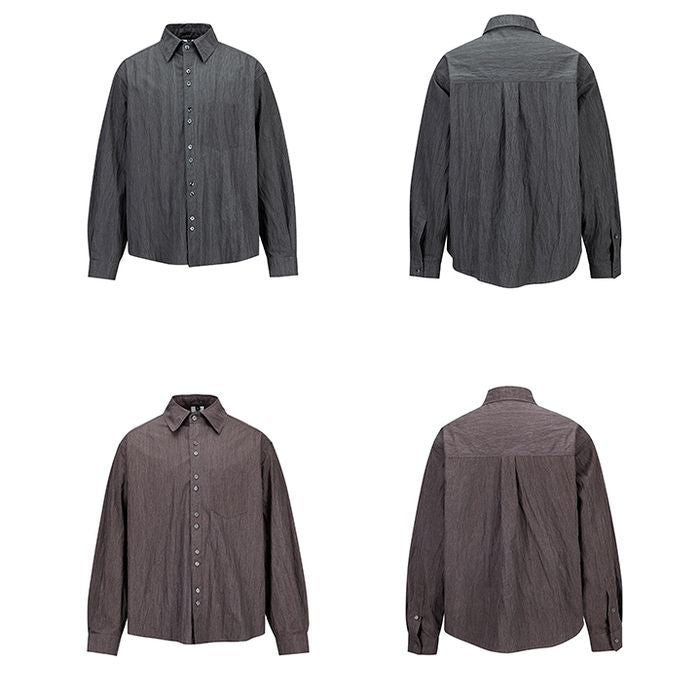 シワ加工 ワッシャー ルーズシャツ M10430