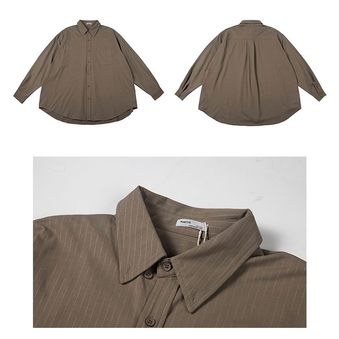 同色ストライプ 長袖シャツ　M10335