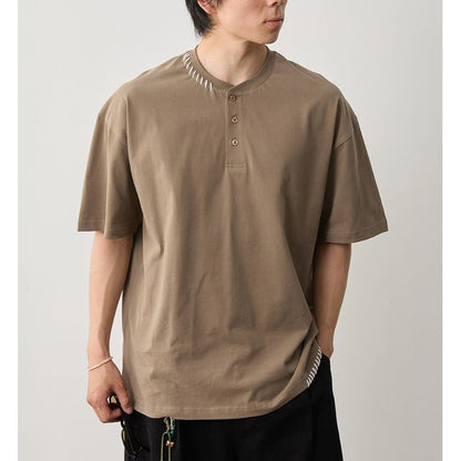 ステッチ ヘンリーネックTシャツ　M10314