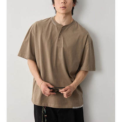 ステッチ ヘンリーネックTシャツ　M10314