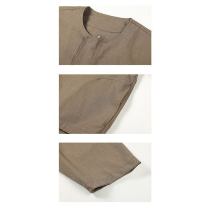 ノーカラー ジップ ジャケット　M10693