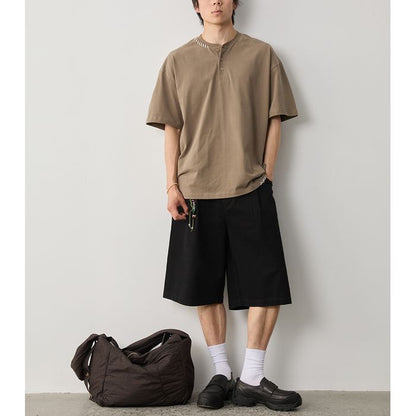 ステッチ ヘンリーネックTシャツ　M10314
