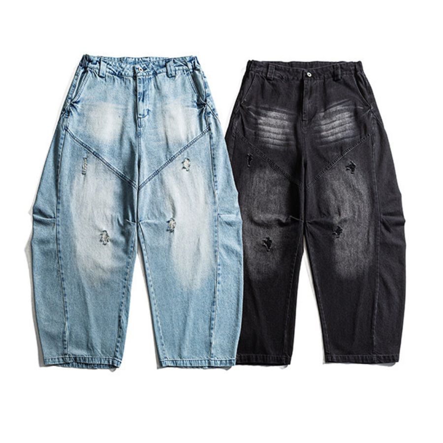 ワイド ダメージ デニム パンツ M10689
