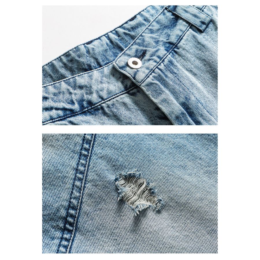 ワイド ダメージ デニム パンツ M10689
