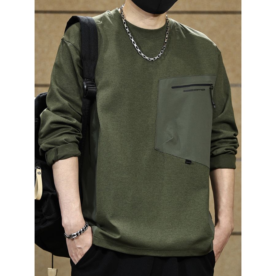 ポケット 切り替え ロングTシャツ　M10668