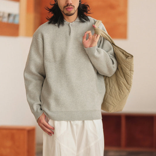 襟付き リラックス ルーズニット M10434