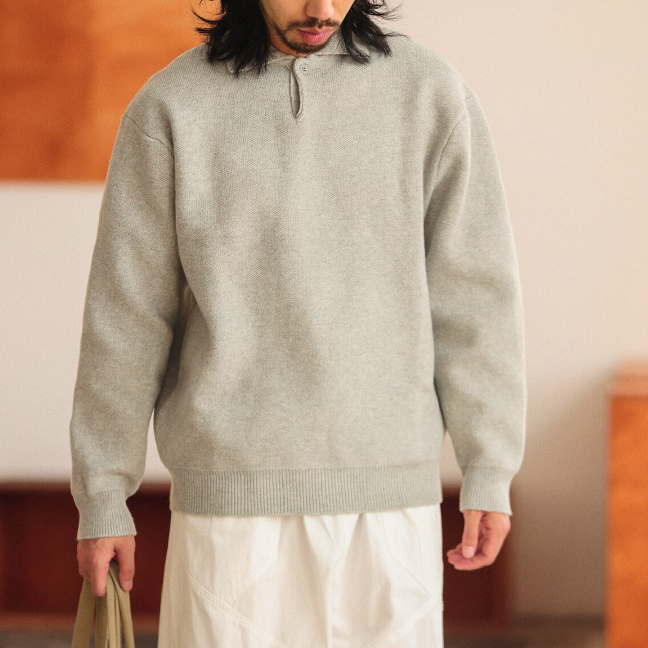 襟付き リラックス ルーズニット M10434