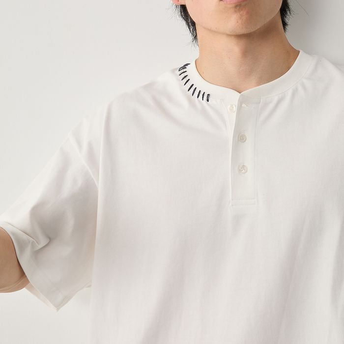 ステッチ ヘンリーネックTシャツ　M10314