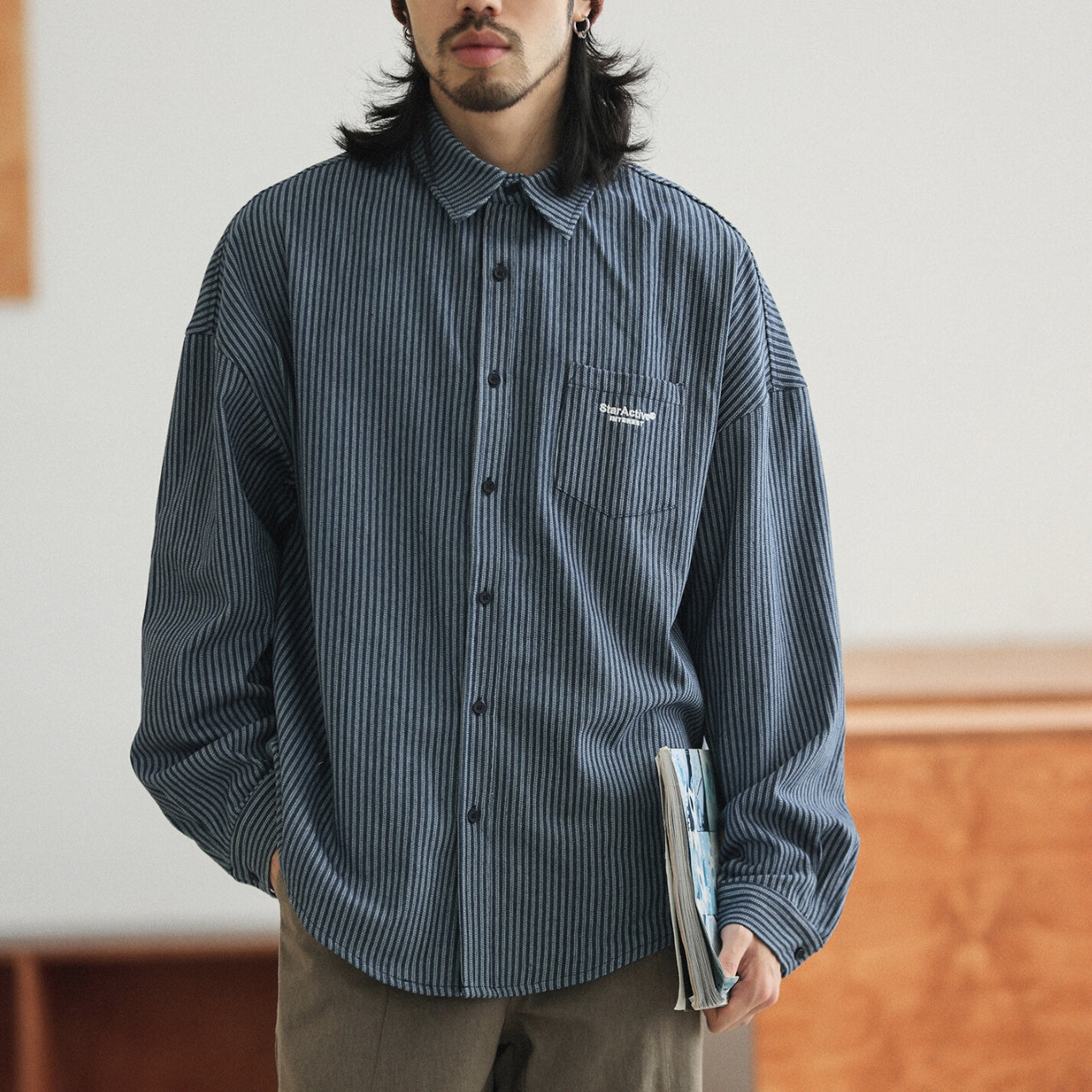 ストライプ柄 シャツ M10428