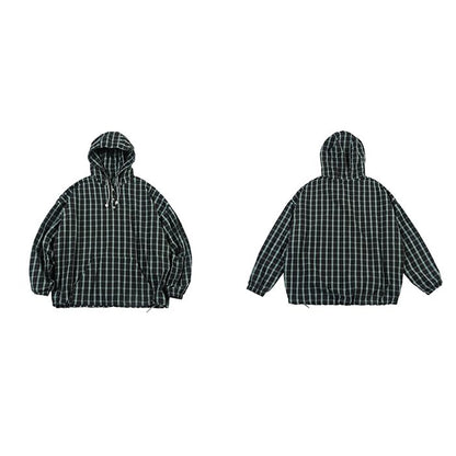 チェック柄 プルオーバー フーディ　M10373