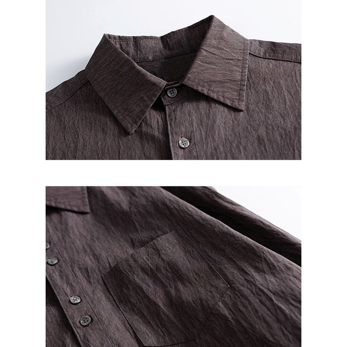 シワ加工 ワッシャー ルーズシャツ M10430