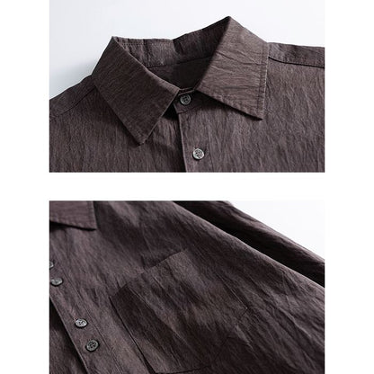 シワ加工 ワッシャー ルーズシャツ M10430