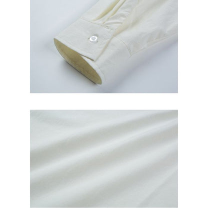 ラウンドネック ノーカラーシャツ　M10369