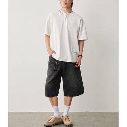 ステッチ ヘンリーネックTシャツ　M10314
