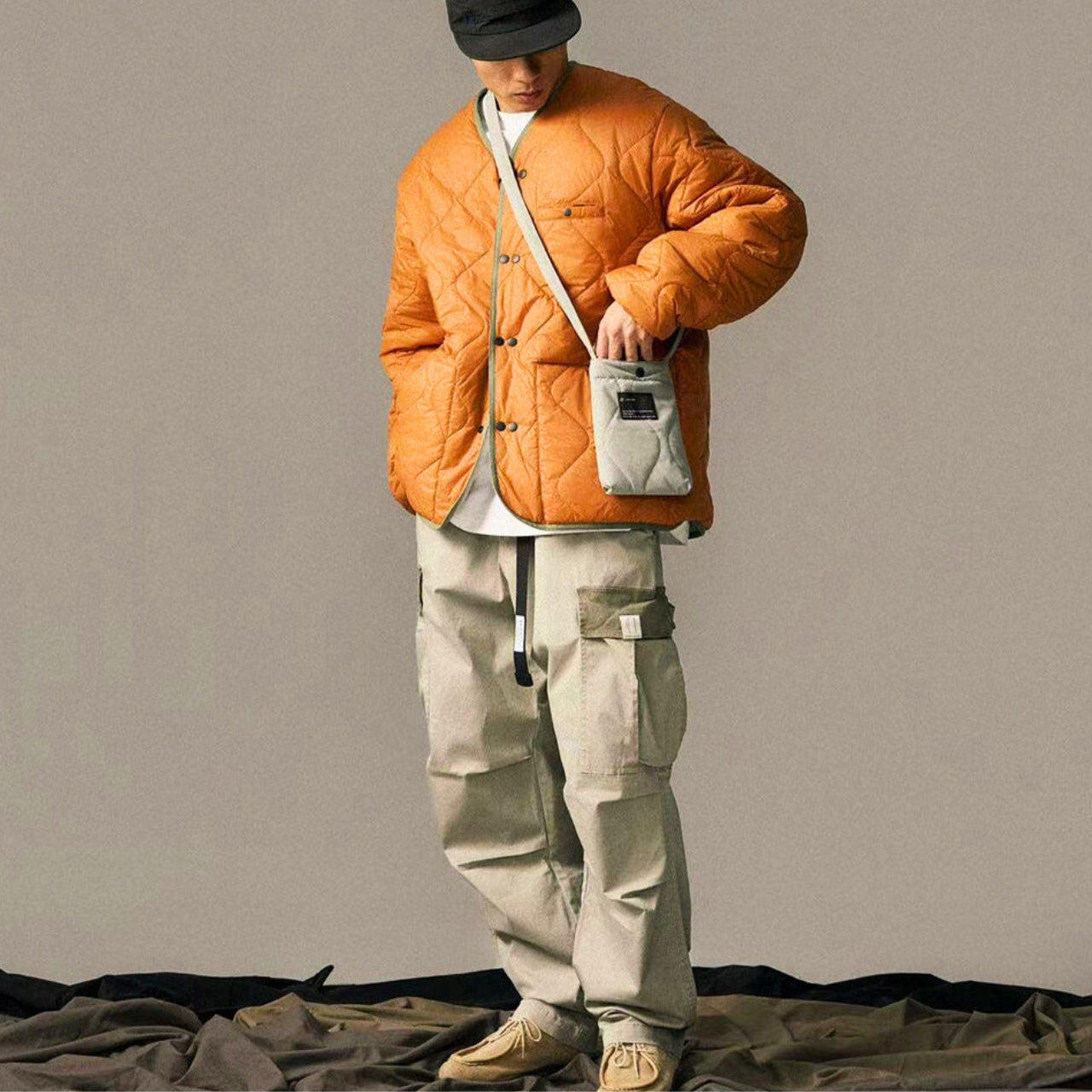 リバーシブル キルティングジャケット ミニショルダーバッグ付　M10626