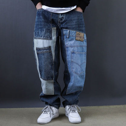 パッチワーク ワイドデニムパンツ　M10714