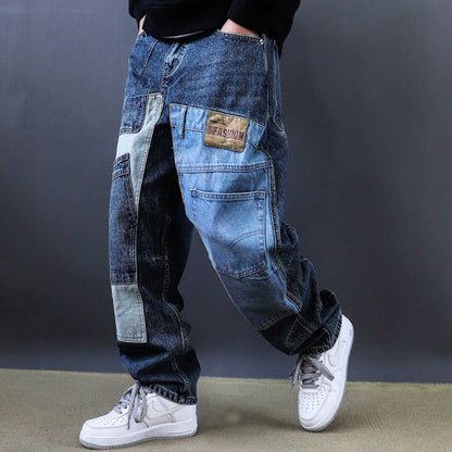 パッチワーク ワイドデニムパンツ　M10714