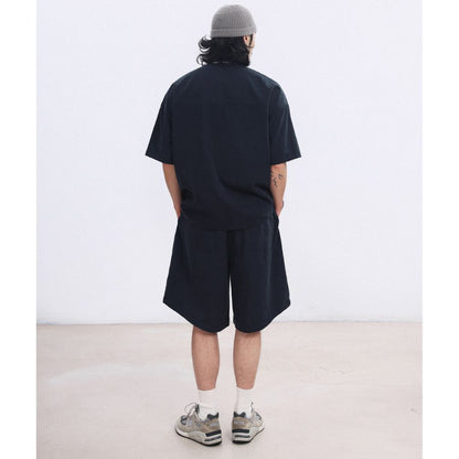 ノーカラー ワイド 半袖シャツ　M10734