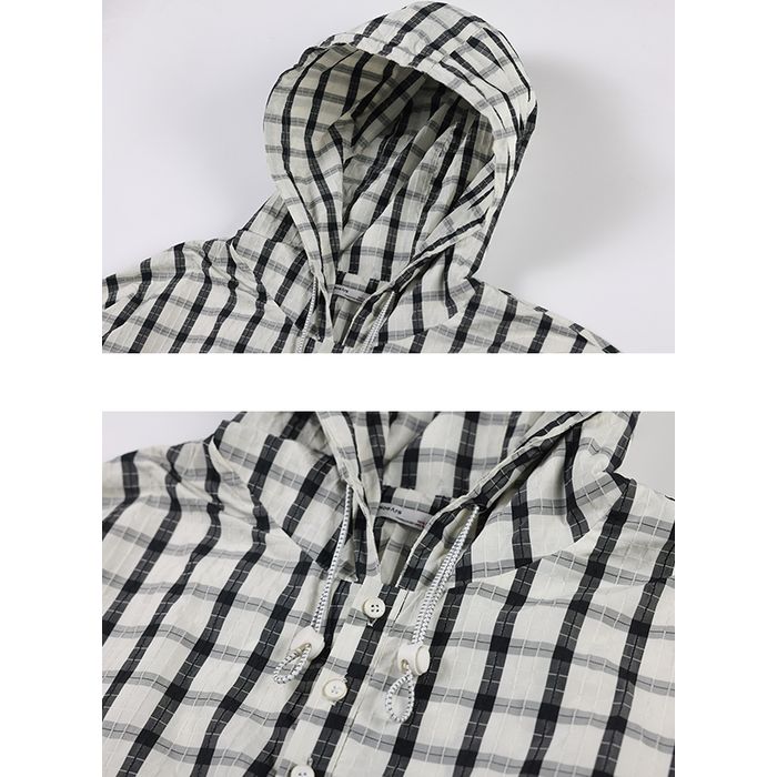 チェック柄 プルオーバー フーディ　M10373