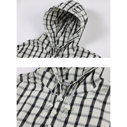 チェック柄 プルオーバー フーディ　M10373