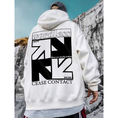 矢印プリント オーバーサイズ フーディ　M10493