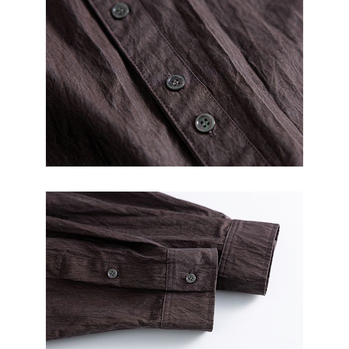 シワ加工 ワッシャー ルーズシャツ M10430