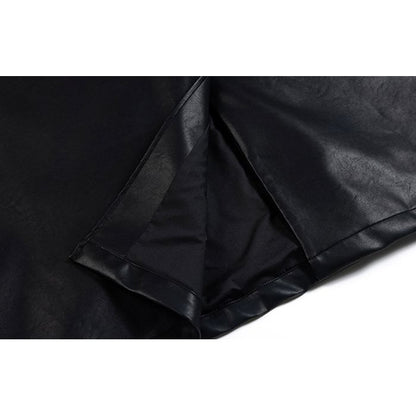 フェイクレザー ロングコート　M10354