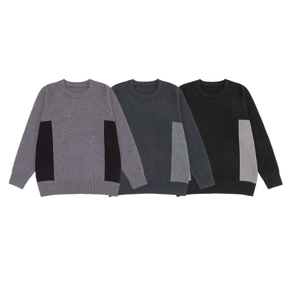 配色切替 クルーネック ニット　M10641