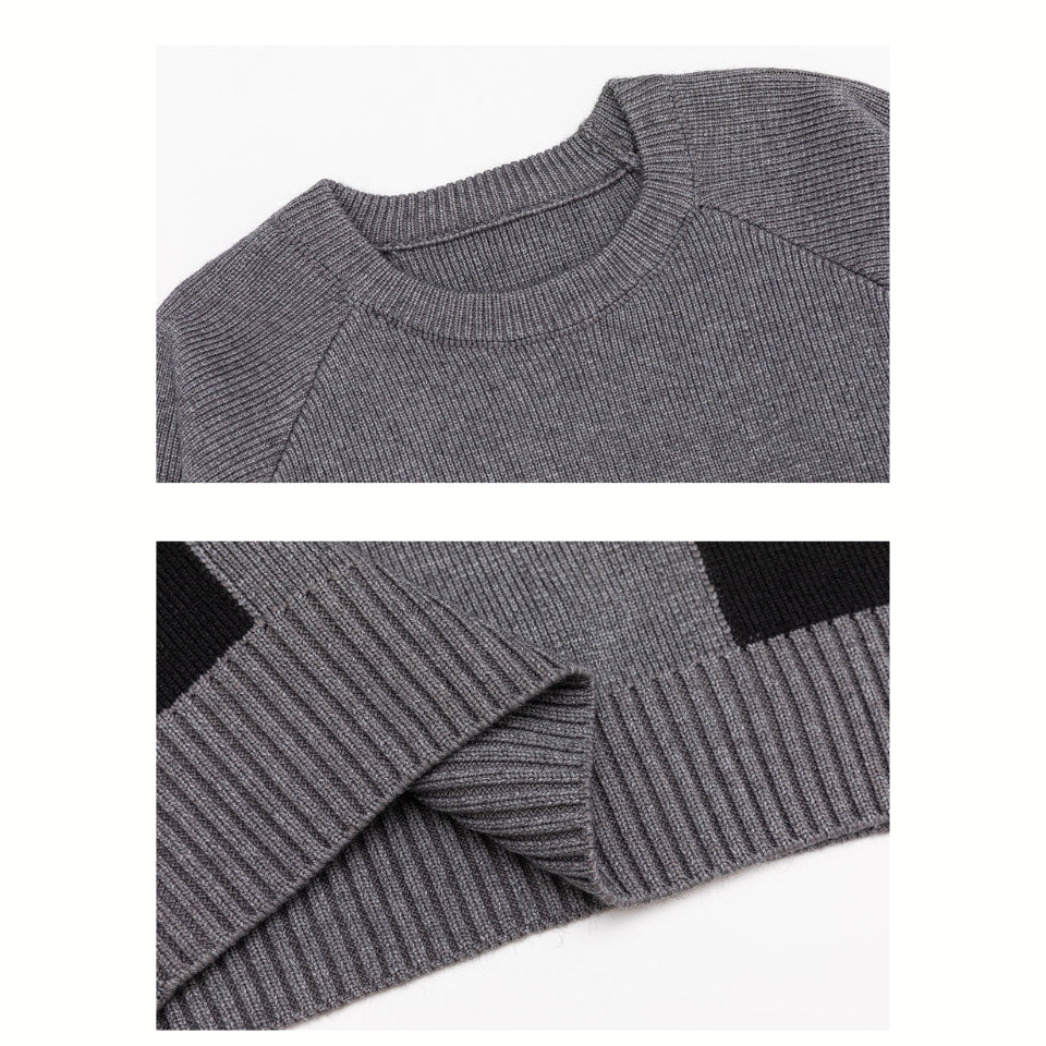 配色切替 クルーネック ニット　M10641