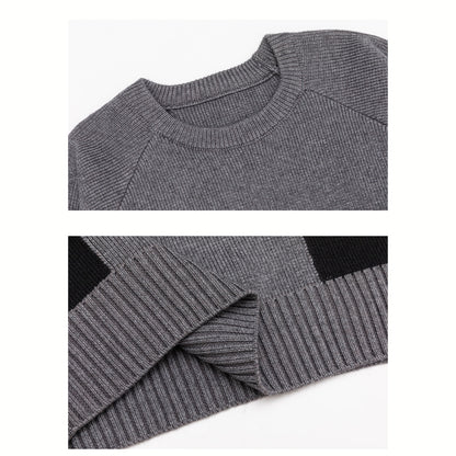 配色切替 クルーネック ニット　M10641