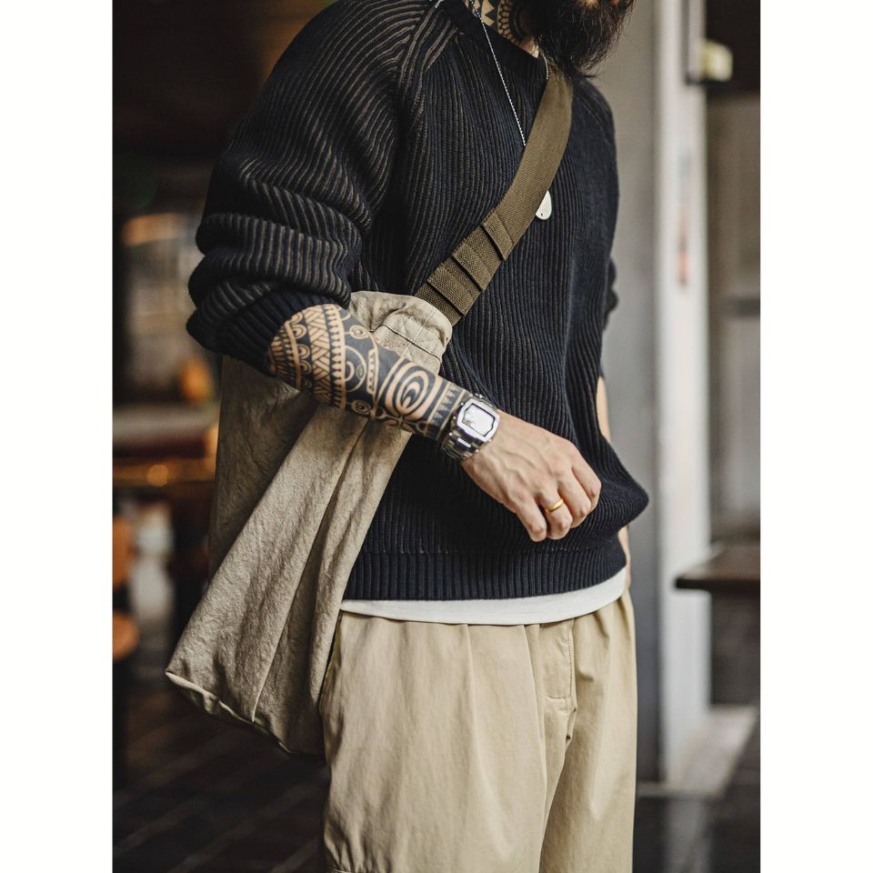 ヴィンテージ調 キャンバス ショルダーバッグ　M10644