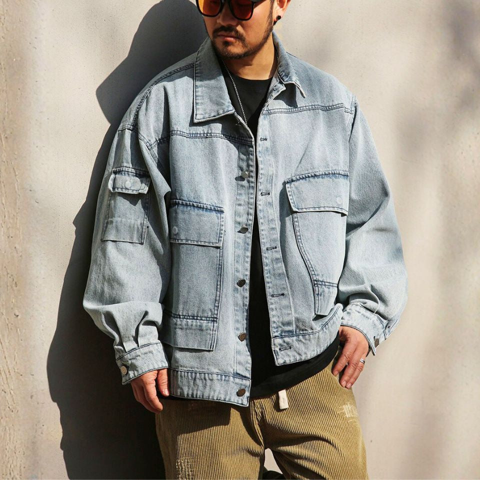 ウォッシュ加工 デニム ワークジャケット　M10645