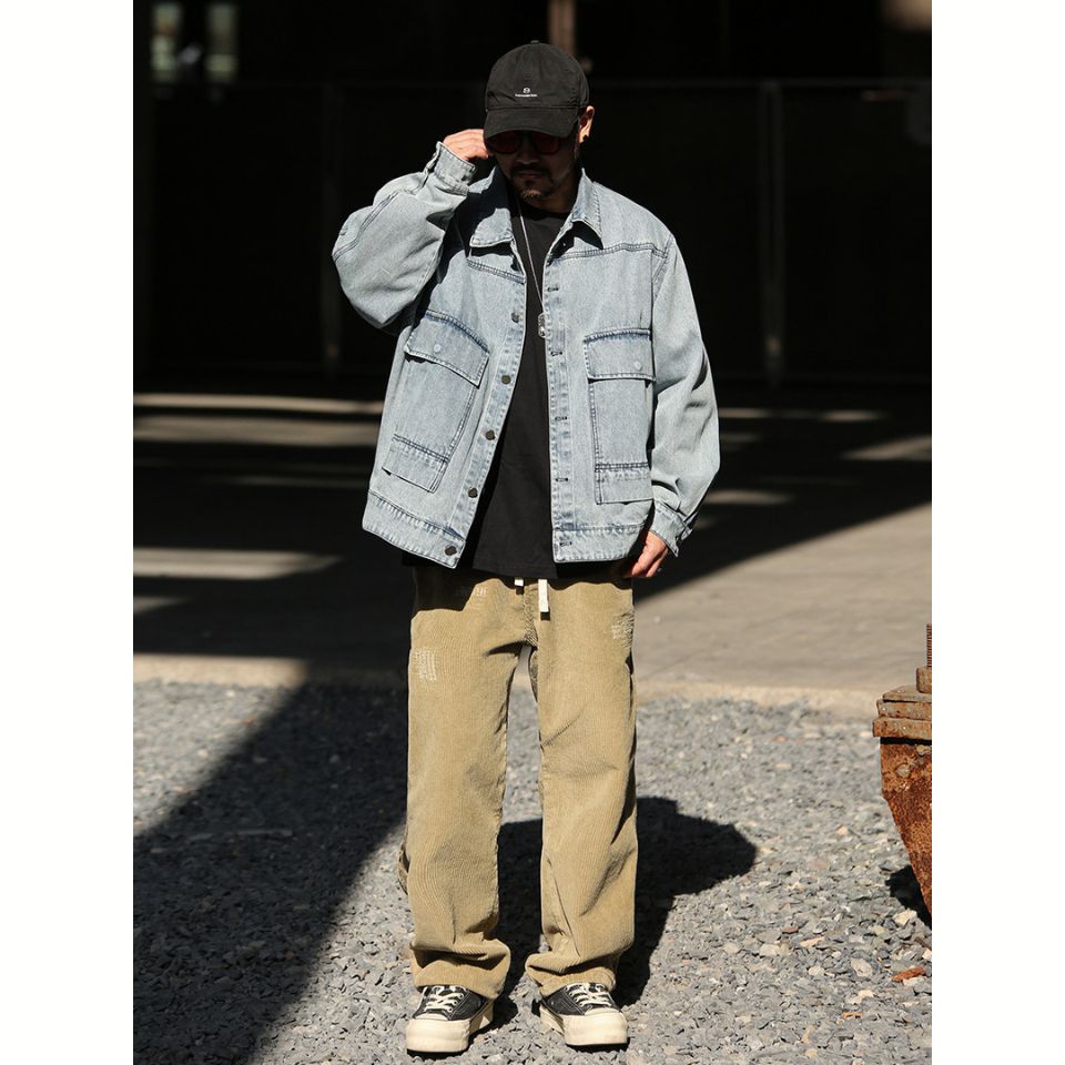 ウォッシュ加工 デニム ワークジャケット　M10645