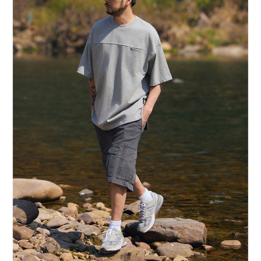 切り替えポケット コットン Tシャツ　M10718