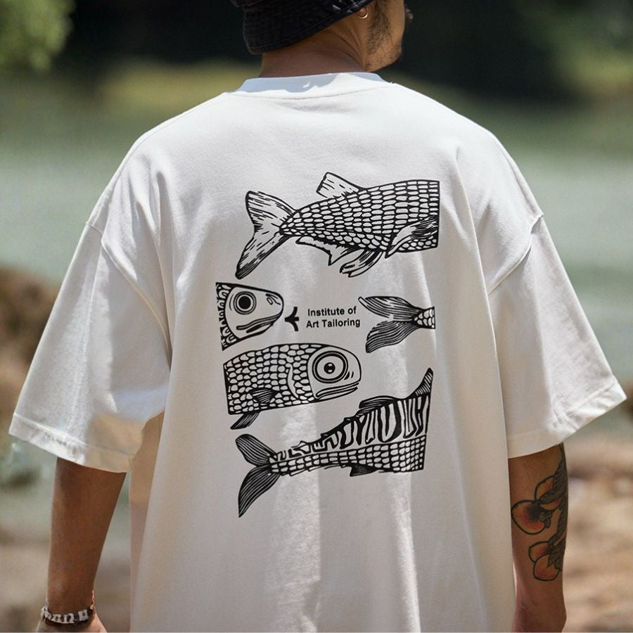 フィッシュ バックプリント Tシャツ　M10720